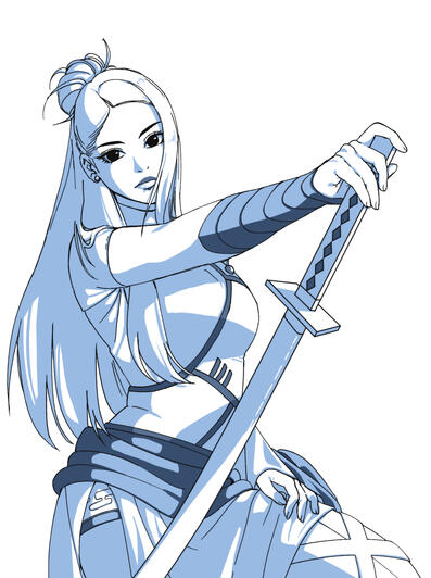 Shaded half body sketch